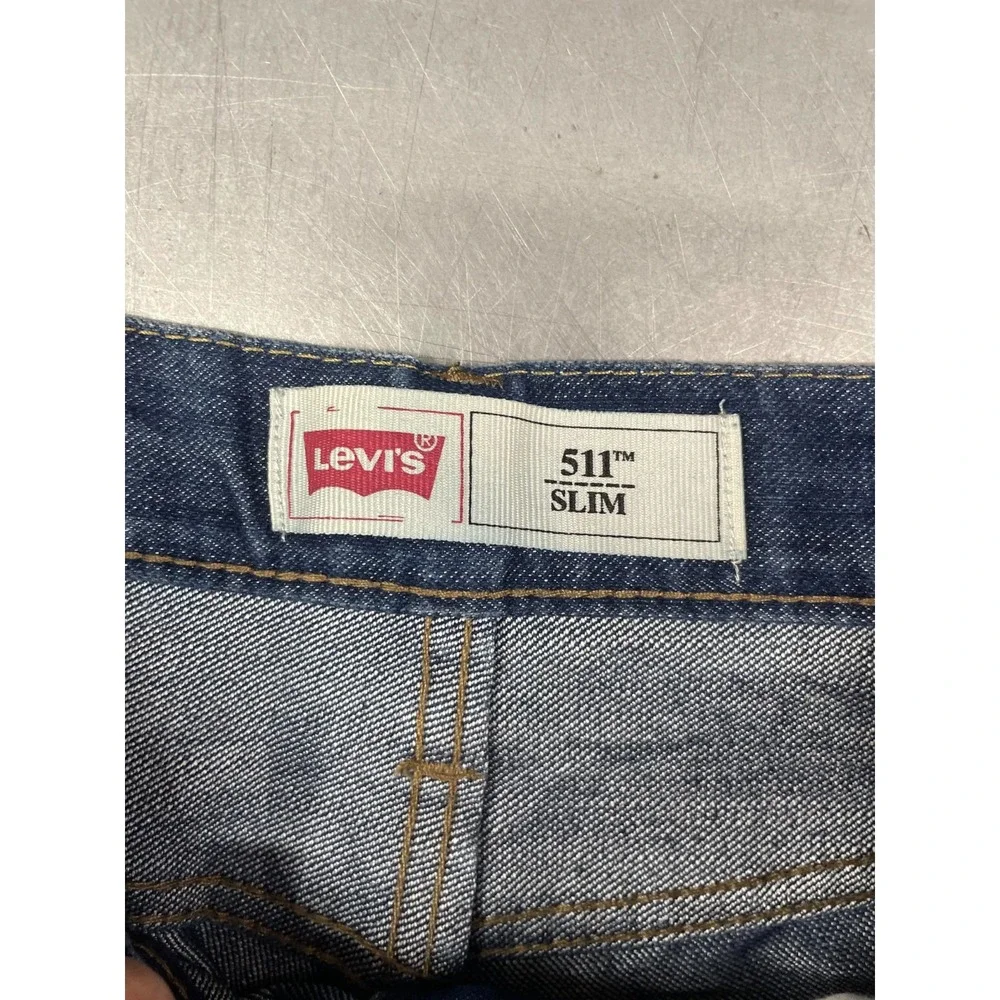 Levis 511 Jeans Womens Size‎ 14REG 27X28 Blue Dark Wash Denim Slim Straight Leg